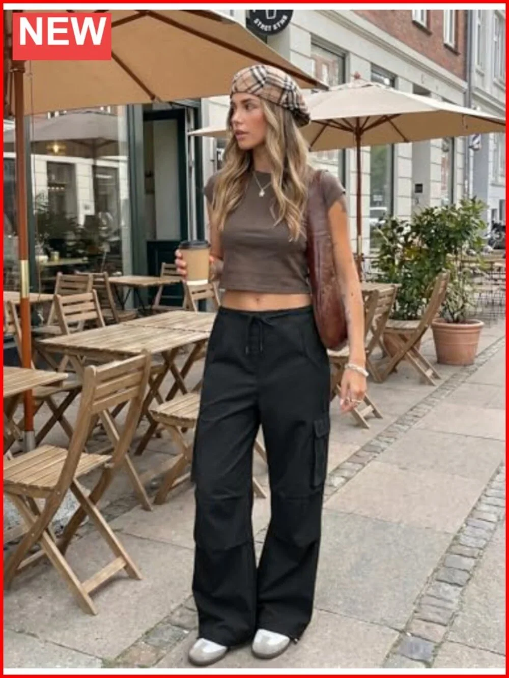 Low Rise Cargo Pants with Pockets Wide Leg Baggy Y2K Hiking Pants